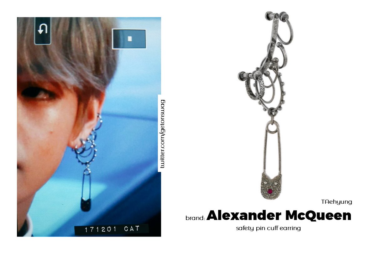 alexander mcqueen safety pin earring