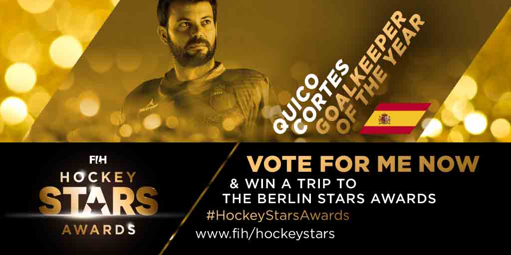 rfe_hockey's tweet photo. La @FIH_Hockey nomina a @QuicoCortes como "MEJOR PORTERO MASCULINO DEL AÑO 2017" Todos a votar !!! #QuicoBestGoalKeeper https://t.co/pcMnIU1sUL … https://t.co/lvNiEbEq27