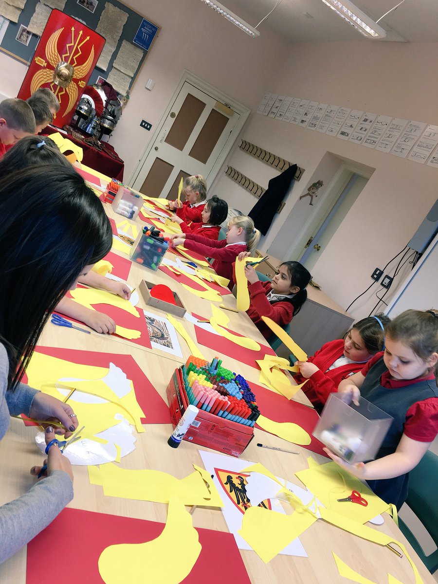CherryPrimary's tweet photo. Working hard in the Roman workshop designing shields for our #RomanArmy #shieldmaking #RomansWowDay @LincolnCastle https://t.co/Xsu8nDCw7T