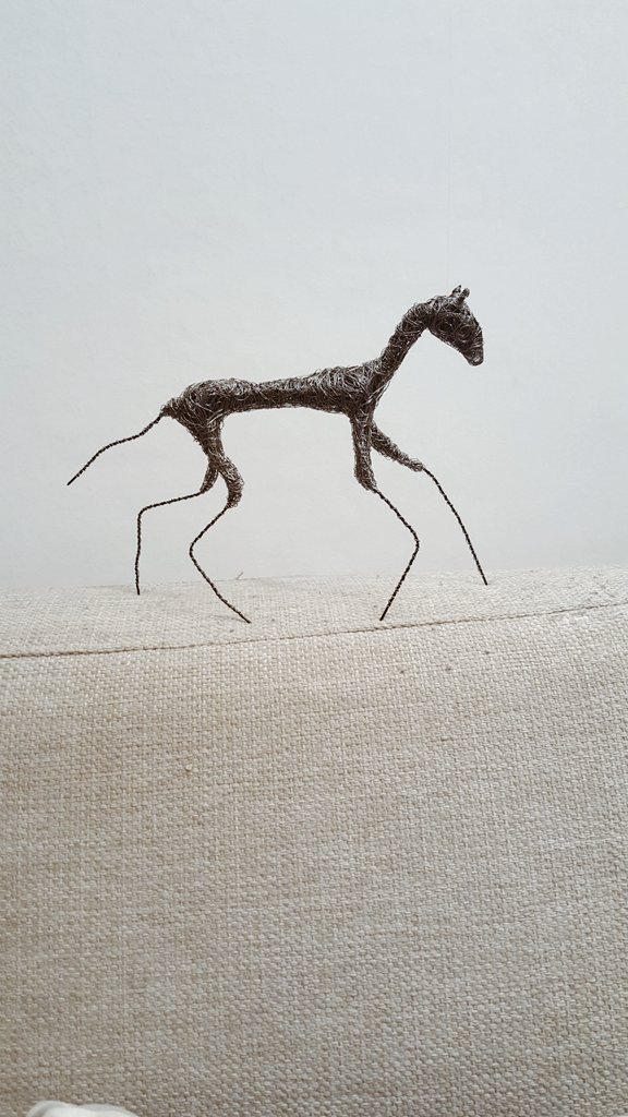 Sannitia's tweet photo. Wire horse sculpture 🐴😊 #wireart #Art #artist #wire #horse #Horses https://t.co/yxevV7zMyg