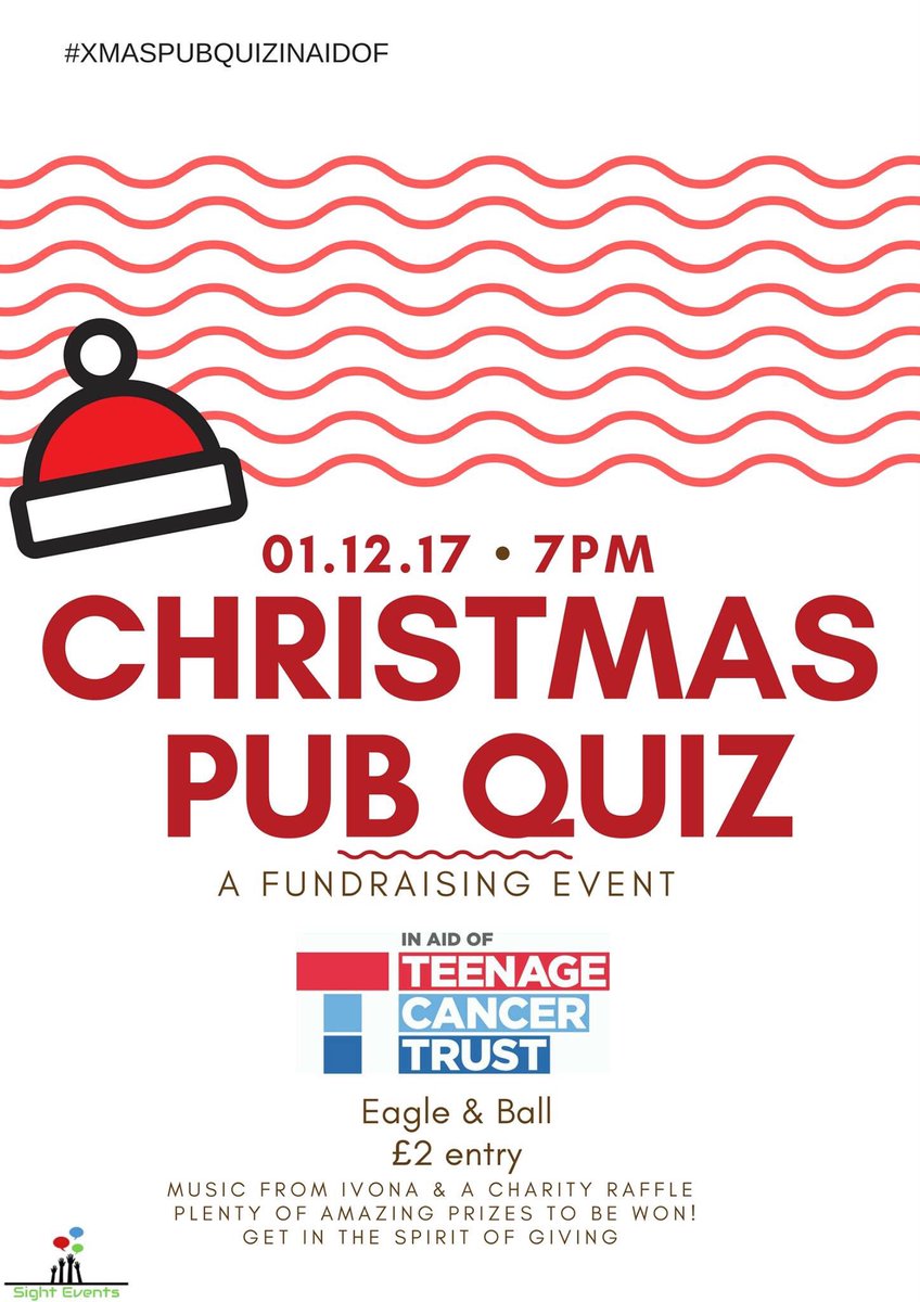 KatieHarper's tweet photo. We're hosting a #XmasPubQuizInAidOf Teenage Cancer Trust! So get in the the Christmas spirit &amp; help us to raise money for such an amazing cause 🎄✨ https://t.co/kLy9NHOE1T
