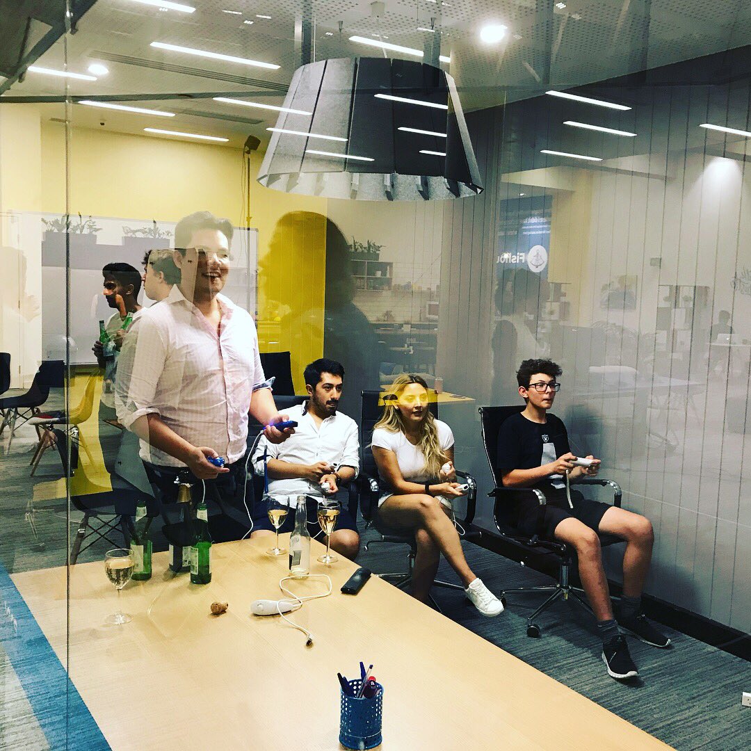 Fishburners's tweet photo. VR games night in full swing at @Fishburners Brisbane! #VR #FridayPitches https://t.co/0ES7YDSIJu
