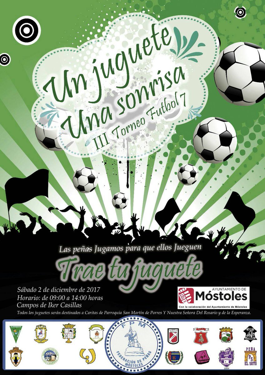 PeniaElSoto's tweet photo. Recordad que mañana a partir de las 9:00 estaremos jugando en los campos Iker Casillas por la ilusión de los más pequeños. La peñas jugamos para que ellos jueguen. https://t.co/x1gomEq0TL