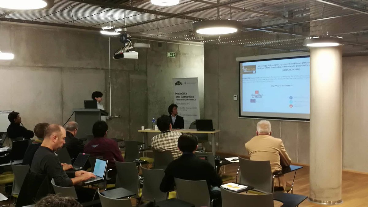 MTSR_group's tweet photo. Last presentation of this year's #MTSR: "Enrichment of Accessible LD and Visualization for Humanities: MPOC model and prototype" by Alicia Lara-Clares @nikepasa #MTSR2017 https://t.co/pVxAdcrVDn