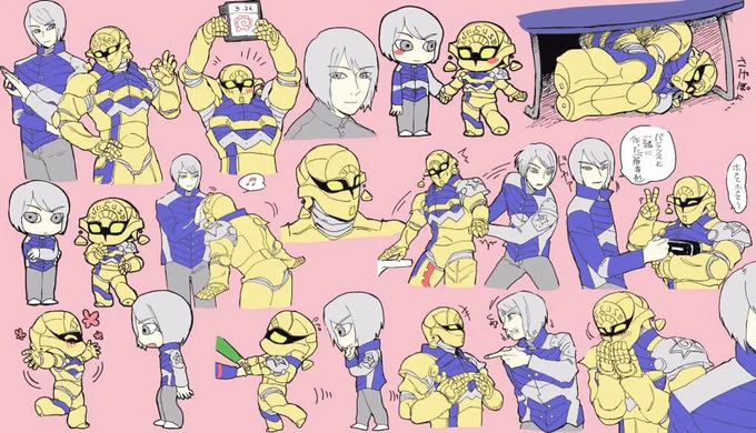 友達にBN布教しようと作った資料用のイラスト集。夜なべしたって言ったらバカでしょと呆れられ挙句ツルギの顔が良いと言われてしまったので供養。 