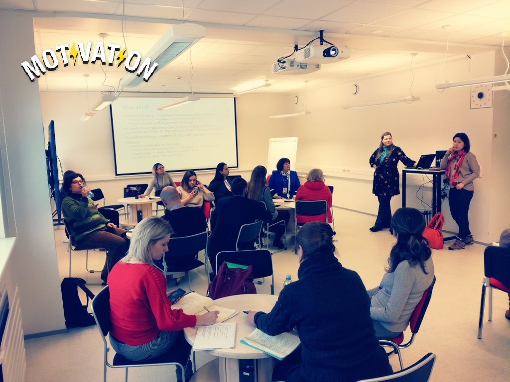 EduFuture2020's tweet photo. After an inspiring visit to Tallinn English College, we made our way to @MEKTORY, the innovation hub of the university of Tallinn. Now, dr. Birgy Lorenz tells us more about the rapid digitization of Estonian schools. https://t.co/e09Cm8WoMg