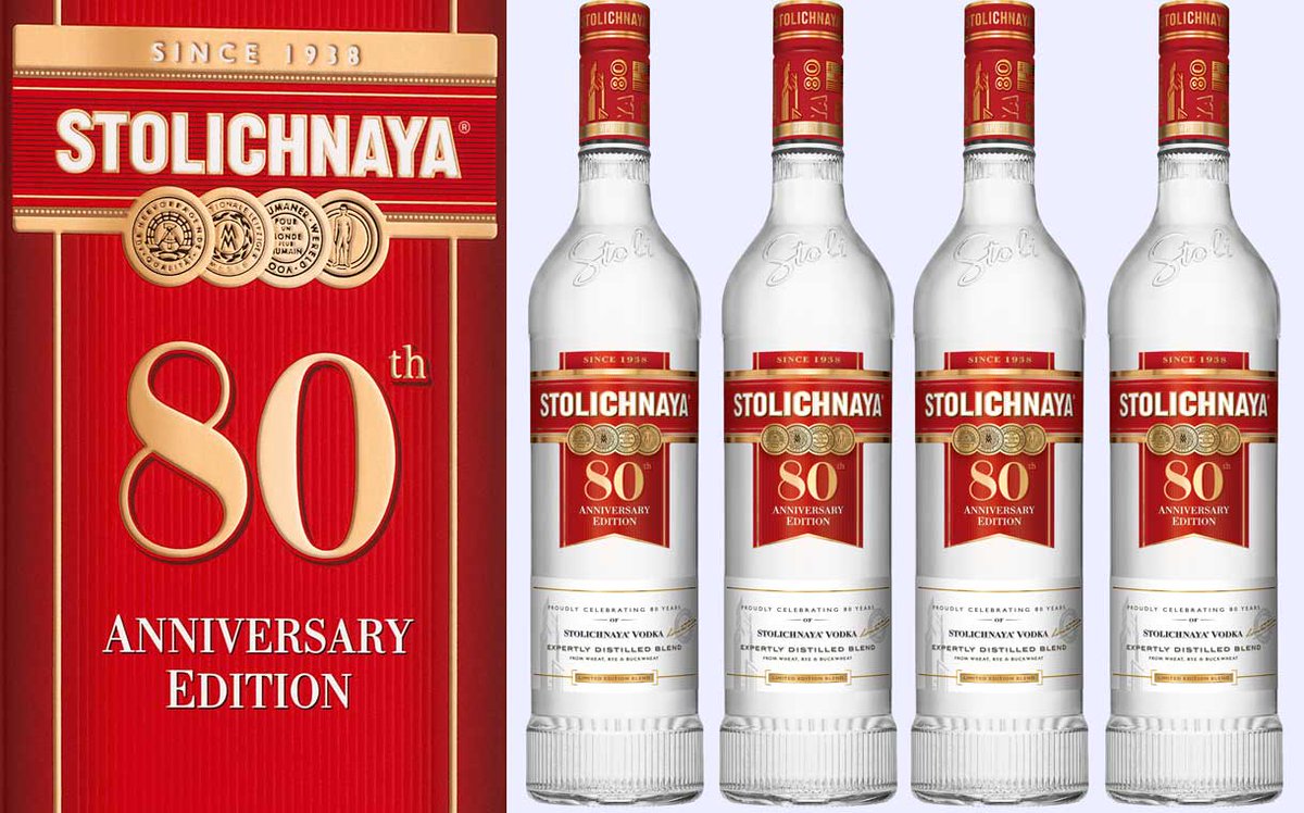 IsabelSturg's tweet photo. .Stoli has announced the release of its 80th-anniversary #vodka featuring a variation of the traditional #Stolichnaya recipe, a limited-edition #bottle and a decorative gift box.
https://t.co/ixy62leouU https://t.co/J3AlisHNLH