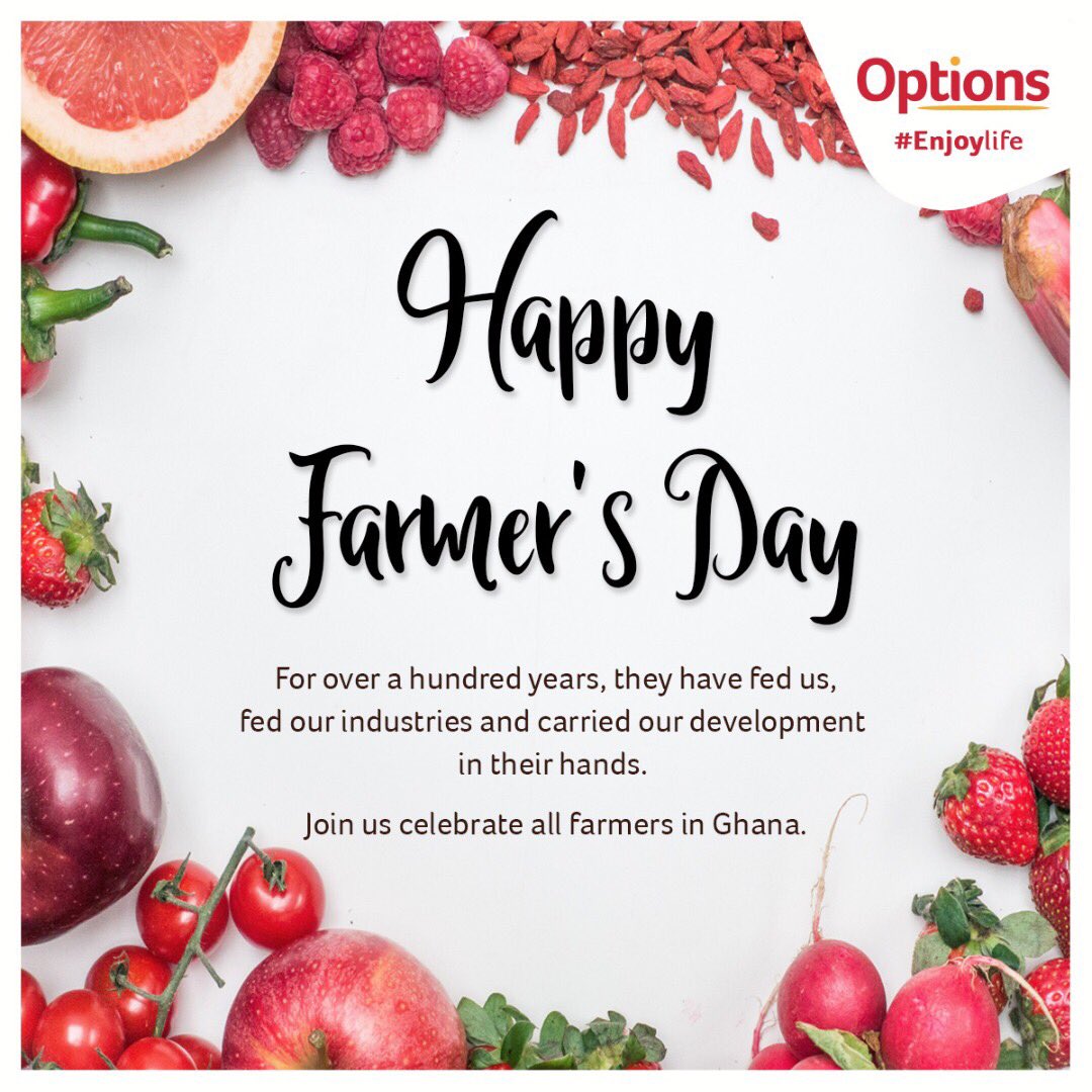 optionsmartgh's tweet photo. A day to celebrate the people who are the backbone of our economy. Happy Farmers Day🎉 #farmersday  #familymoments #enjoylife #shopandsmile #shoppingday #shopoholics #shops #shopping #shopnow #sale

#OptionsMart, enjoy life! https://t.co/PoLsyDoR6O