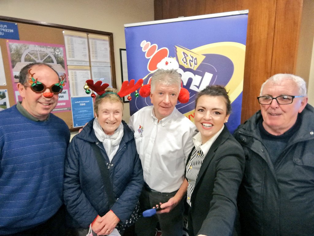 LMFMRADIO's tweet photo. Margaret Cassidy from Dunleer is the winner of our first prize! 🎉 @poshock75 spoke to Frankie Clare Chair of #DunleerCU & Tommy McCabe from the Wren Boys. @HelenaMullins #FestiveFun #LMFMRoadrunner https://t.co/JJelwBUO1A