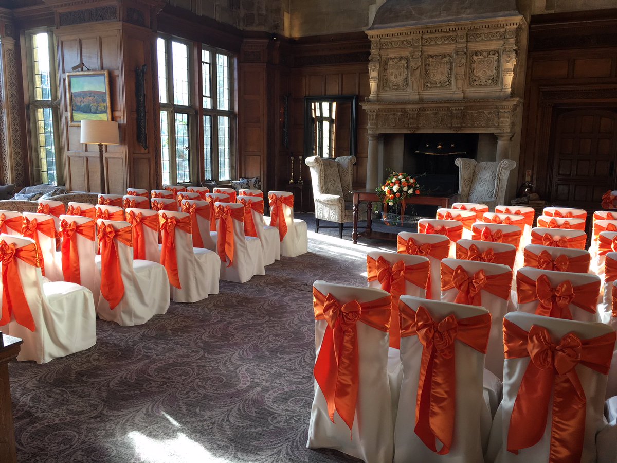 The Cathedral Room looking beautiful in orange, the last of this years Autumn Weddings <a href="/BoveyCastle/">BoveyCastle</a> #autumnwedding #weddingvenue #dartmoorwedding #orangeisthenewpink <a href="/SittingPrettySW/">Sitting Pretty</a>