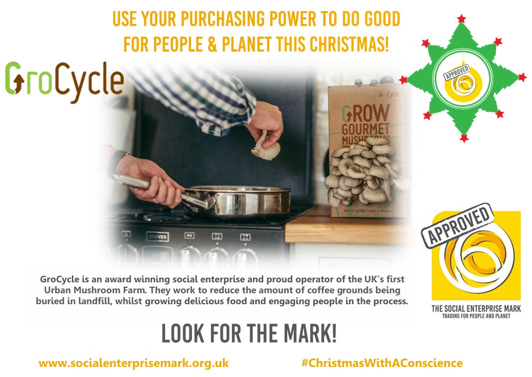 SE_Mark's tweet image. This Christmas, buy gifts from #socents like @GroCycle to have a #ChristmasWithAConscience Look out for the #SE_Mark
socialenterprisemark.org.uk/christmas-2017…