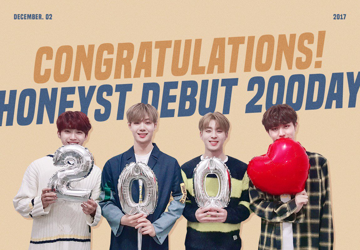 FNC_ENT's tweet photo. [Anniversary] #허니스트200일 #HONEYST200DAYS #20171202 허니스트의 데뷔 200일을 축하해주세요♡ @HONEYSTofficial https://t.co/6hfU9fQLXX