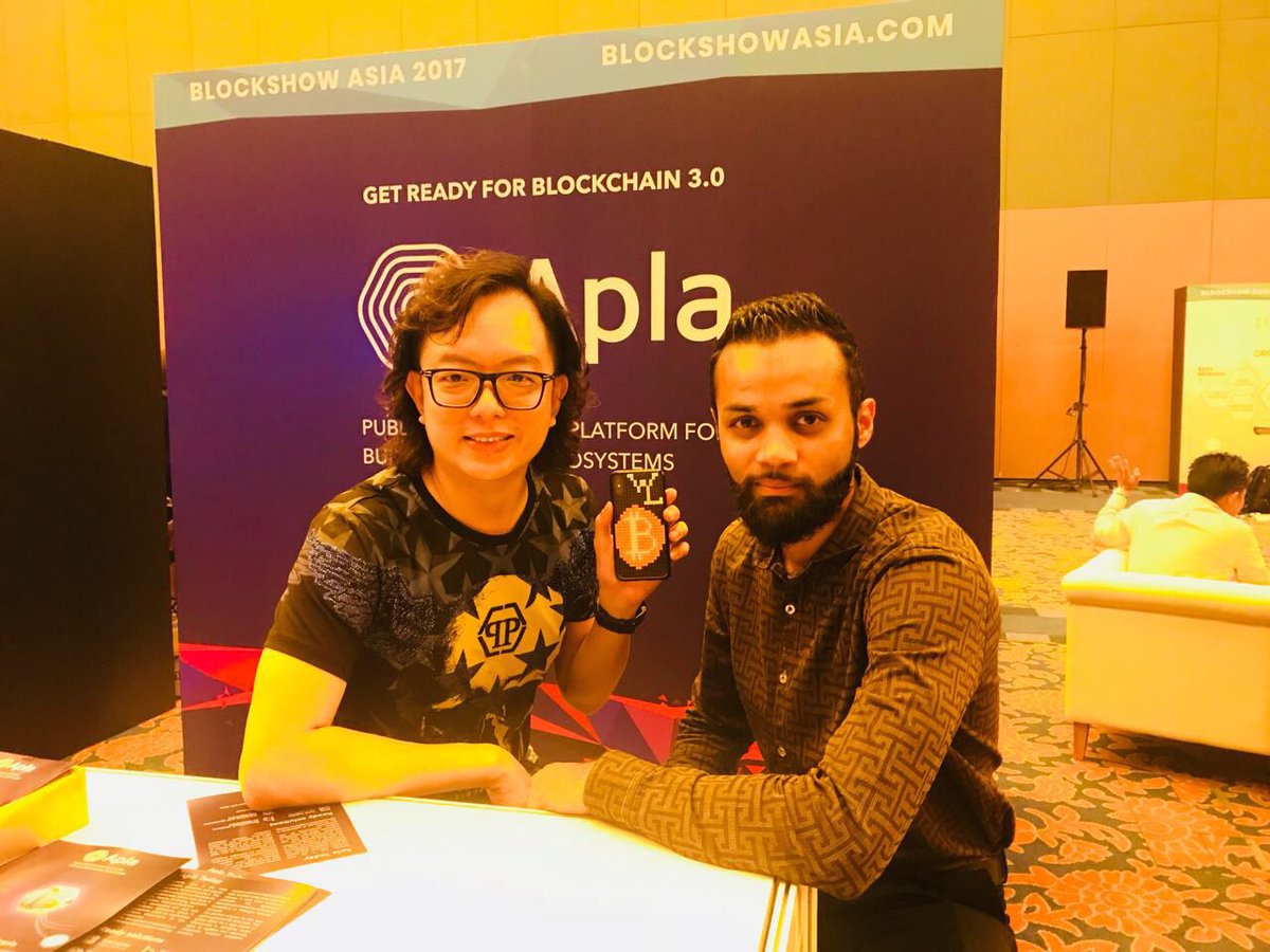 AplaBlockchain's tweet photo. Yesterday we also joined #BlockShow2017 in Singapore as exhibitors. We participated in the #eGovernment panel and were thrilled by the response!
#blockchain #smartcontracts #bitcoin #b2b #b2g #blockchainplatform https://t.co/BgXD3RZTqz