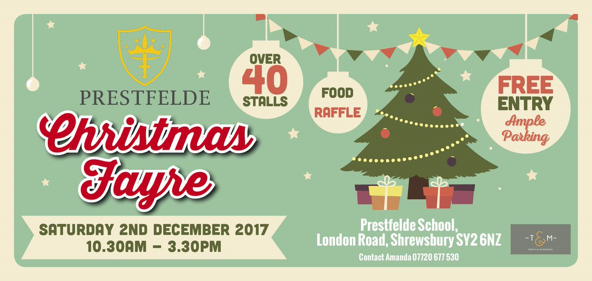 AmandaMullins10's tweet photo. Hello @young_col could you please share this with your fab listeners @prestfelde annual Christmas Fayre open to everyone. Everything you'll need under one large roof! For kids and adults alike!!  Pop in and see us, you'll love it! https://t.co/vYr9BU6z3A