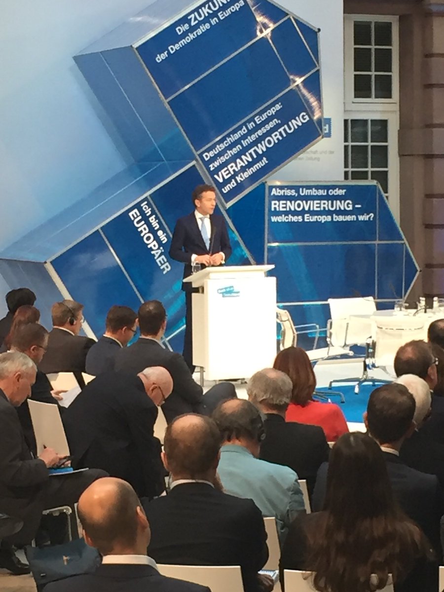 MichelReijns's tweet photo. In Berlin speech @J_Dijsselbloem on #eurozone’s performance &amp; important steps to take #DiaD2017 #emu #convergence #bankingunion https://t.co/4FjrM8C6Az