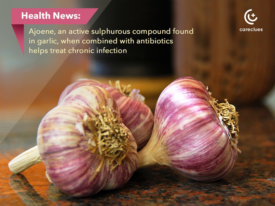 CareClues's tweet photo. #HealthNews: #Ajoene, an active sulphurous compound found in #garlic, when combined with #antibiotics helps treat #chronicinfection
#HealthClues https://t.co/pnbBAfea63