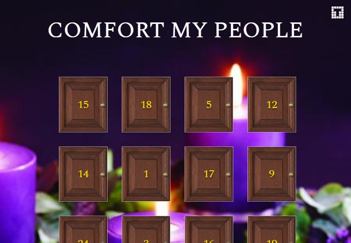 MethodistGB's tweet photo. We've launched a new #AdventCalendar on the #AdventOffering theme #ComfortMyPeople
https://t.co/pMvcVbkDdg https://t.co/TBohIaCPPI