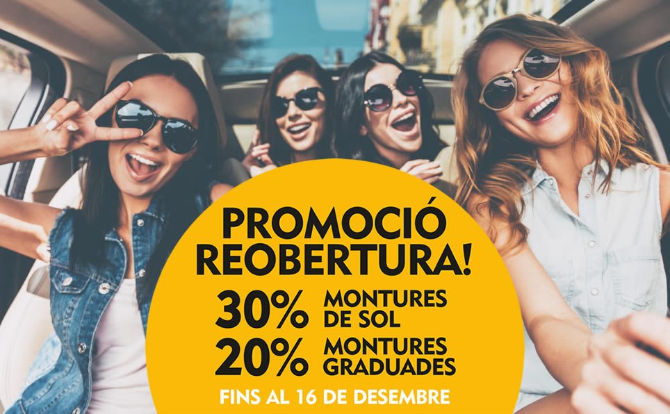 opticadaro's tweet photo. 🏷️ PROMOCIÓ REOBERTURA 🏷️
Fins al 16 de desembre podreu gaudir d’un 30% de descompte en muntures de sol i un 20% de descompte en muntures graduades!
#inauguració #novabotiga #promocions #descomptes #opticadaro #labisbal #baixemporda #baixempordà #emporda #girona https://t.co/CmRtkDsqVp