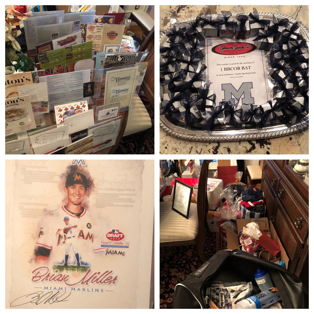 HealthCoachWard's tweet photo. @Baseball_MHS can’t wait to welcome @B_Millz05 home 2nite! Thx @JohnsonLambe for support as our sponsor. #FirstPitch2017 #silentauction https://t.co/0vG7TNZFma