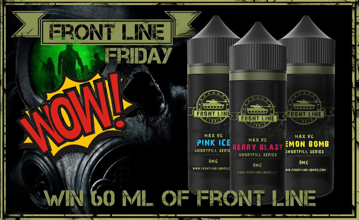 Yes, it's that time again! Its #FRONTLINEFRIDAY! We're giving away 60ML of Juice! To enter:
- Like this post
- Retweet this post
- Tag 3 of your mates

Winner will be announced 4/12!
#vapelyfe #vapecommunity #vape #vaping #Competition #comp #eliquid #vapelife