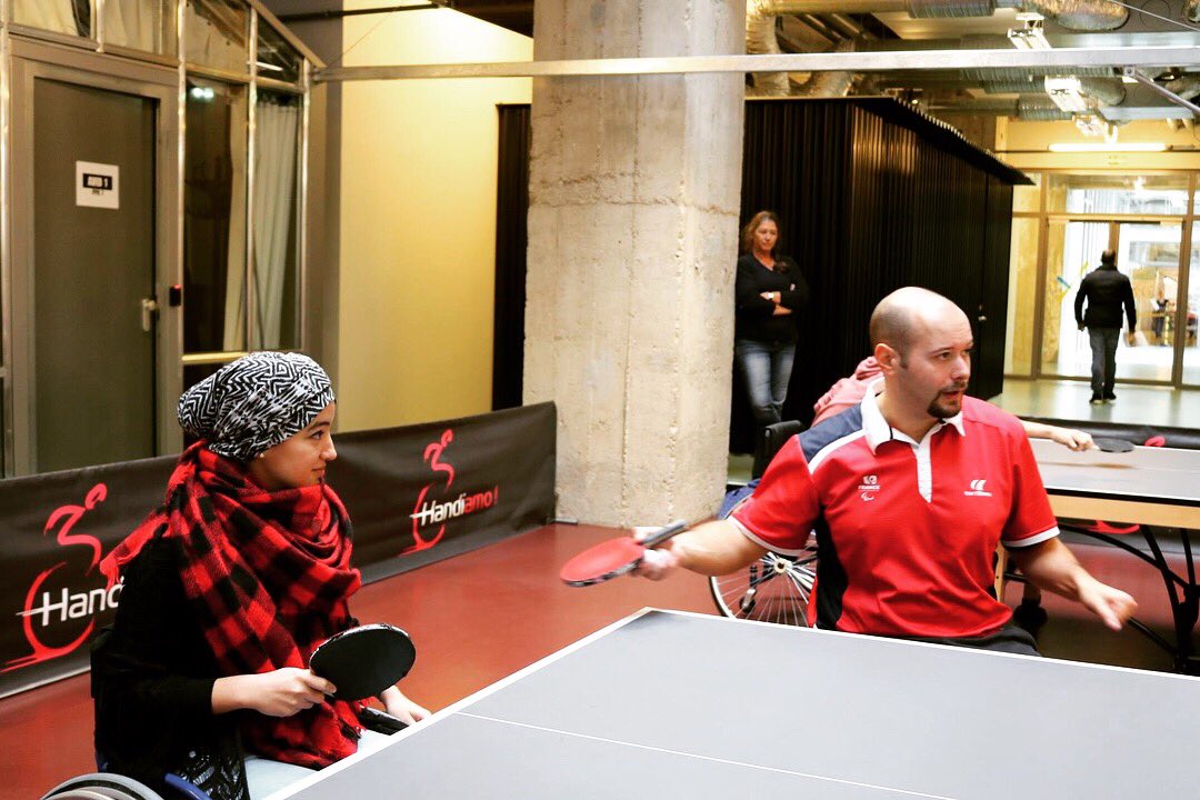 maximethomas83's tweet photo. « Handicap &amp; Performance »
• Sensibilisation au handicap
• Pratique du tennis de table en fauteuil roulant
• Conférence-débat
@BETCParis @HandiamoOFF 
#changerlesregards
#managementperformancediversité
#maximethomas
#mthconsulting https://t.co/N5g9fOp8yW