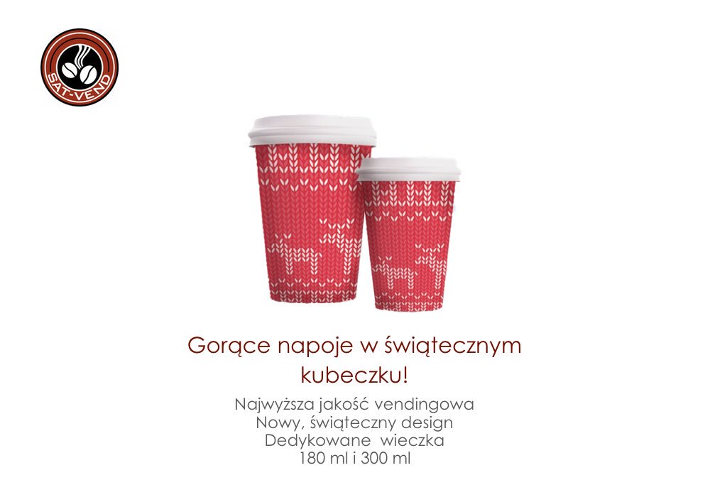 SatVend's tweet photo. Idą święta. Serwujmy napoje świątecznie 🌲🎄#vending #kubeczki papierowe. Zapraszamy! https://t.co/xGiLHvPofV