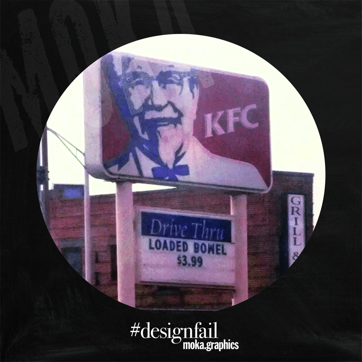 think_MOKA's tweet photo. Well, I definitely know what I'm not ordering!

#moka #mokagraphics #fridayfail #fridayfails #fail #sign #signfail #kfcfail #kfc #tryagain #confusing #loadedbowel #notfingerlickingood https://t.co/nCJyKBTkEb