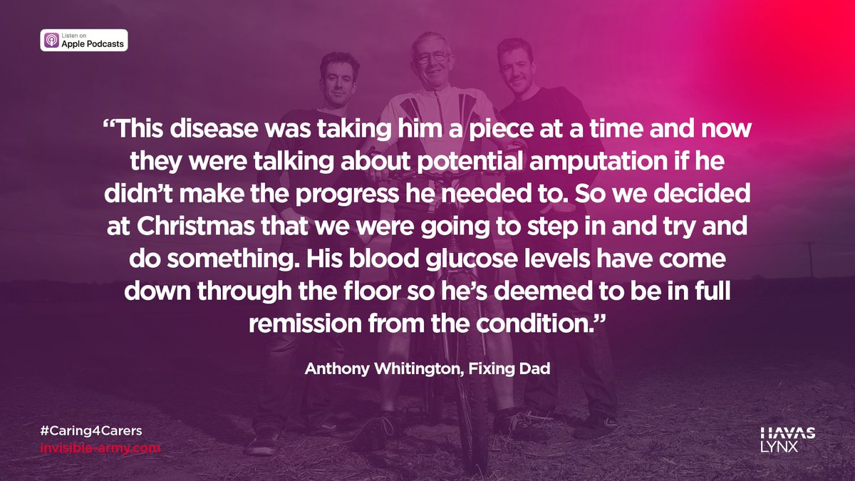 HAVASLYNXEU's tweet image. The final #Caring4Carers podcast explores the health and wellbeing of carers and how they have the ability to impact a patients life. Thanks to @AntWhitington &amp;amp; @bethyb1886 for feat. in this podcast. Listen by searching 'Havas Lynx' in Apple Podcasts invisible-army.com/podcast