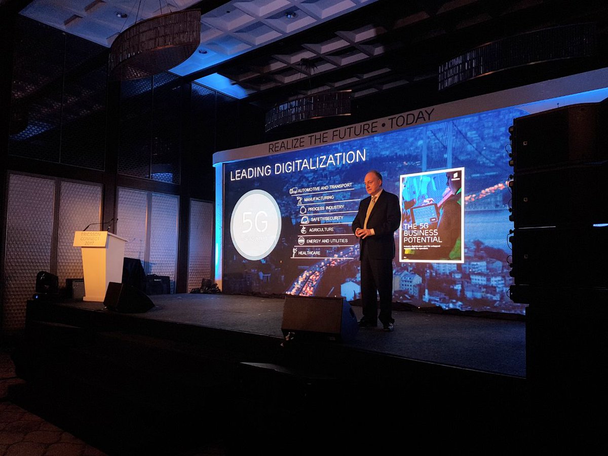EricssonIndia's tweet photo. #5G will not only address consumer, it will entail opportunities for enterprises - Magnus Ewerbring, CTO-APAC, Ericsson speaks at #EricssonConnect2017 #Mumbai https://t.co/Ys4z1Fr4VI