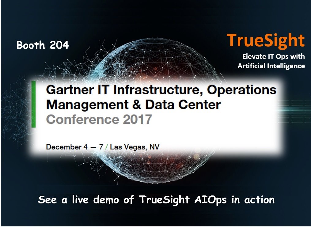 BMCSoftware's tweet photo. We'll be in booth 204 next week in Las Vegas. Come by and see a live demo of TrueSight AIOps in action. #BMCITOps https://t.co/LBeybRigCy