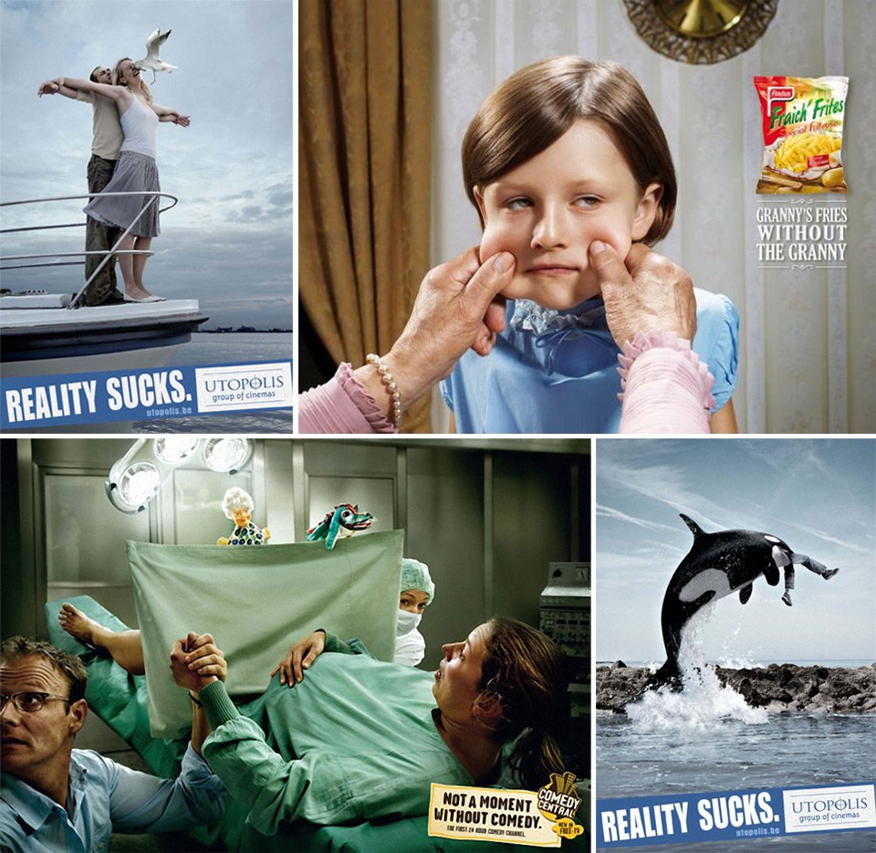 Vrijdagmiddag inspiratie: ik kwam een paar creatieve en grappige advertenties tegen op internet. Hier zijn ze:
