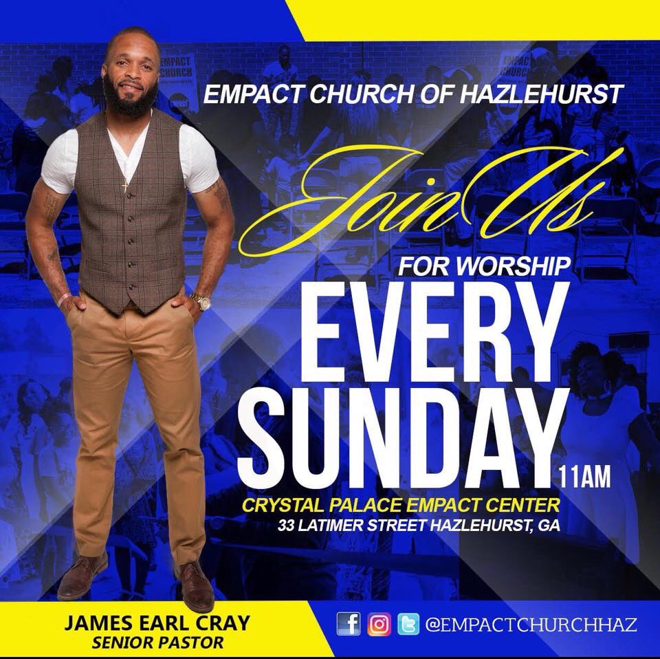 empactchurchhaz's tweet photo. It’s almost Sunday! Grab your friends and make plans to be with us THIS SUNDAY at EMPACT! | 11AM | 33 Latimer Street Hazlehurst GA| #EMPACT2017 #Gifts #BEGREAT @j_earl_cray https://t.co/GQp7ast7bM