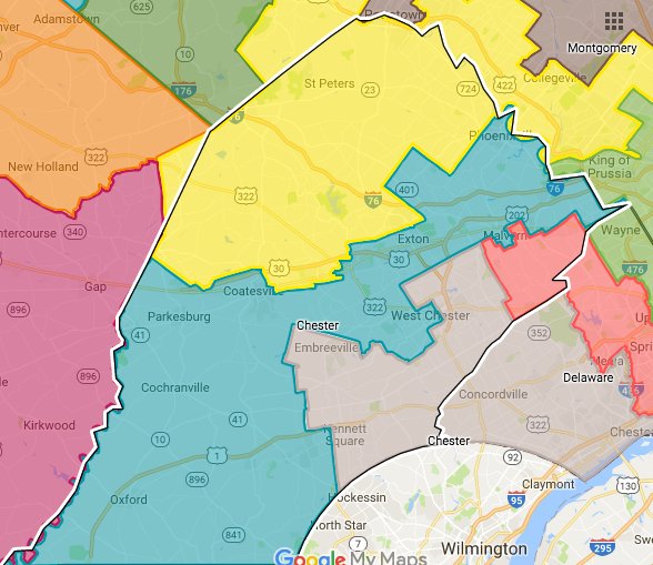 FairDistrictsPA's tweet photo. PA Constitution says "Unless absolutely necessary no county shall be divided in forming either senatorial or representative district."
But who reads the constitution? More fun to divide up counties & keep the voters guessing.
Safer districts. Less choice.
#KnowYourMaps https://t.co/6kYIzX9x8t