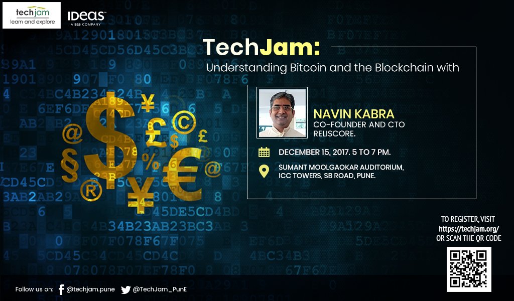 IDeaS_TechCen's tweet photo. Gear up for another exciting session of #TechJam! Engage &amp; interact with @ngkabra to understand #bitcoin &amp; the #blockchain, &amp; how cryptographic algorithms underlying the blockchain make it more secure and reliable, on Dec 15. Register now: https://t.co/8sD1l35igO @TechJam_Pune https://t.co/ciwdD4W3RK