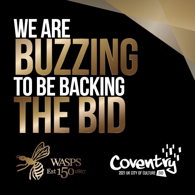 WaspsRugby's tweet photo. Proud to be backing Coventry's bid to be #UKCityofCulture2021 @Coventry2021 #ThisisCoventry #Coventry @DCMS
https://t.co/aCVw9GeHeN https://t.co/Xy8Thk55Gf