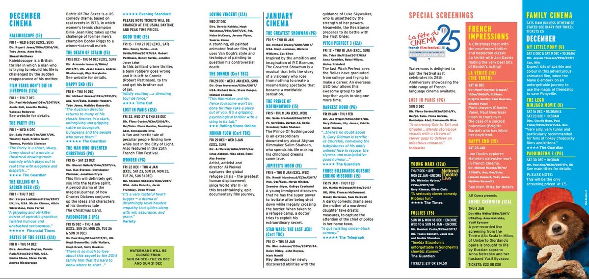 Well, looky here! We apologise for the delay but our #December &amp; #Januay #cinema brochure is finally here! And what a BUMPER EDITION we have for you! bit.ly/2niZDp4 #cinema #family #brentford #london
