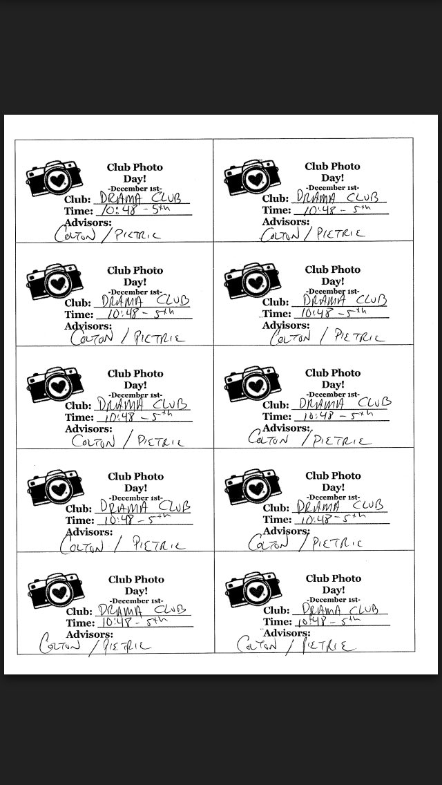 ScnDramaClub's tweet photo. Today is picture day!! Head down by the auditorium at 10:48 with your biggest smiles! https://t.co/iEX3xesXRR
