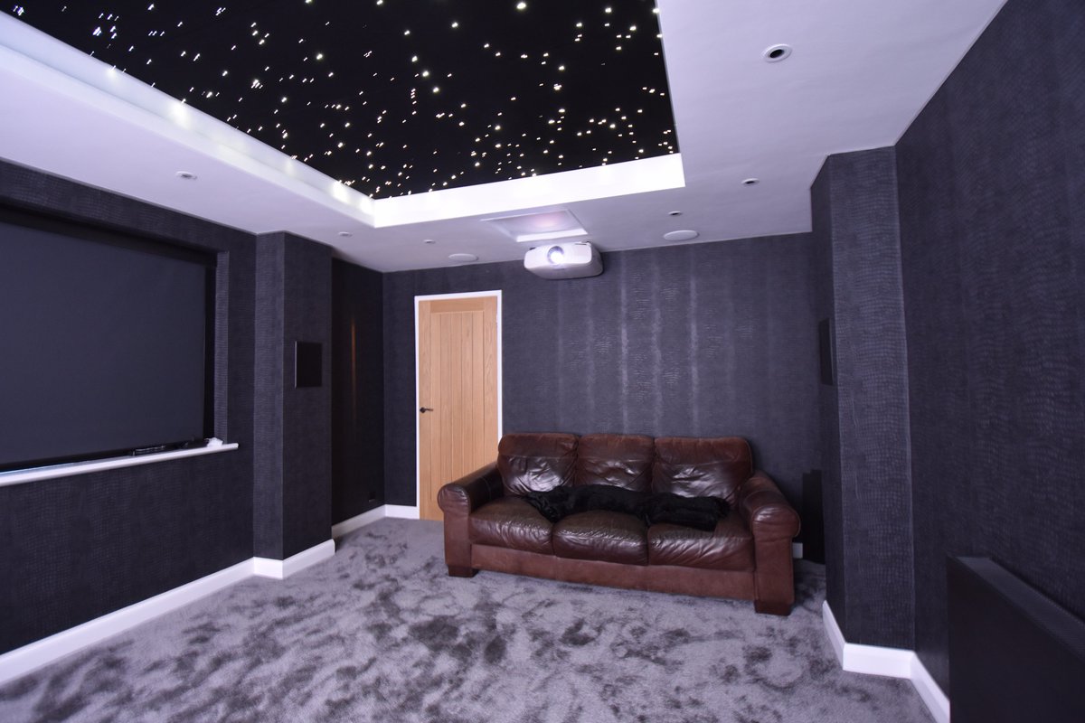 CEDLtdUK's tweet photo. Here is another before and after shot, what an amazing transformation! The guys did a great job yet again! - it doesn't even look like the same place! #starlights #stareffect #projector #homecinema #conversion #customised https://t.co/can9KTpj7x