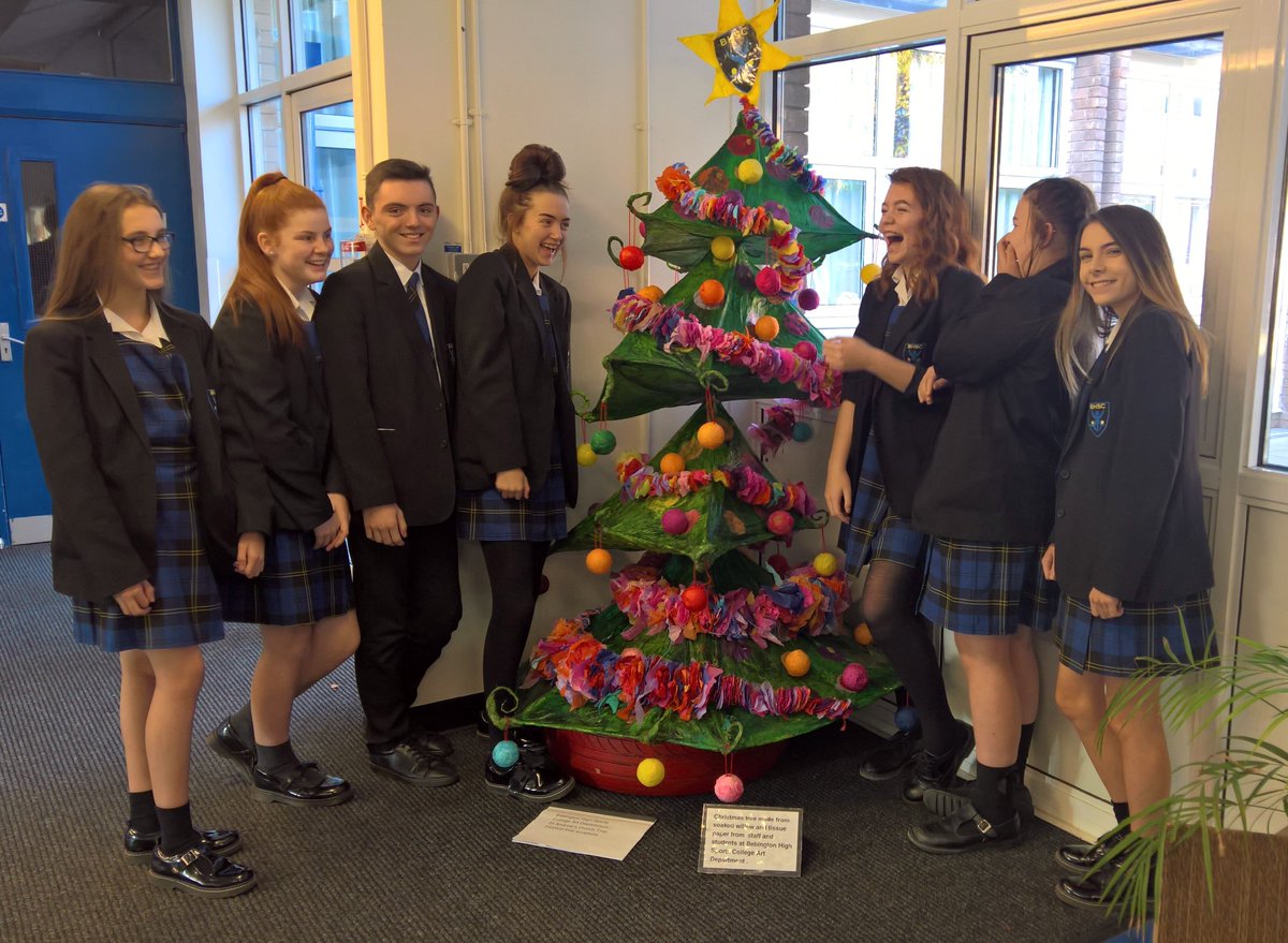 BebHighArt's tweet photo. Year 9 art students showing off their finished tree .Its been tricky but we got there! https://t.co/YqrOwfBLZs