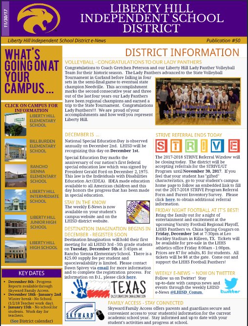 What's Going on at LHISD? Stay up-to-date with campus news and events with this week's #50 LHISD e-News pub.lucidpress.com/enews50/