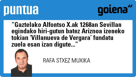 goiena's tweet photo. #PuntuaIritziak Rafa Stxez Muxika: "Bergararen 750. urteurrena: oroitu bai, ospatu ezer ez" https://t.co/1zaUx746Qm