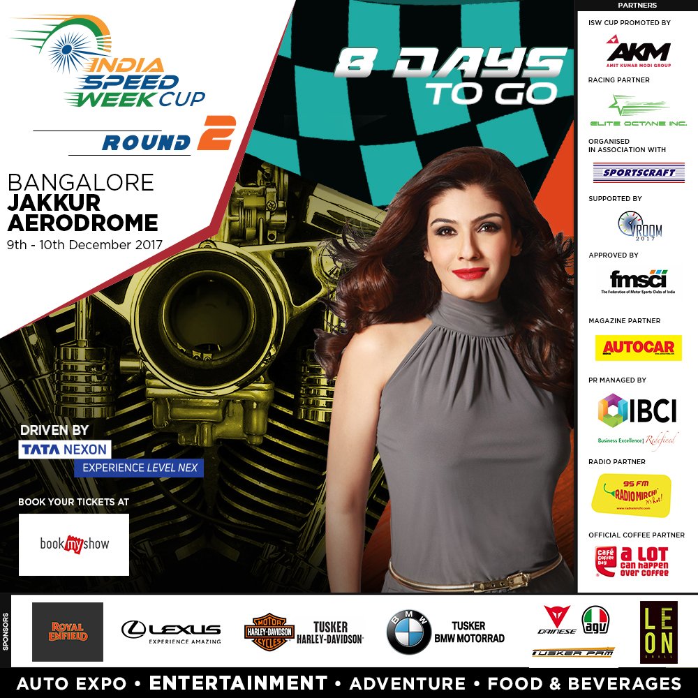 indiaspeedweek's tweet photo. The race begins in 8 days!
#IndiaSpeedWeekRound2 - Jakkur Aerodrome, Bangalore on 9th &amp; 10th October, 2017.

To book your tickets log onto : https://t.co/z0P6jjRuNf https://t.co/AAKdetG9s9