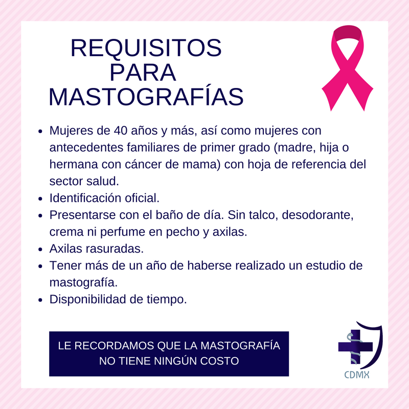 Meditec_cdmx's tweet photo. Les compartimos los requerimientos para las mastografías. https://t.co/WzAqZKNI54