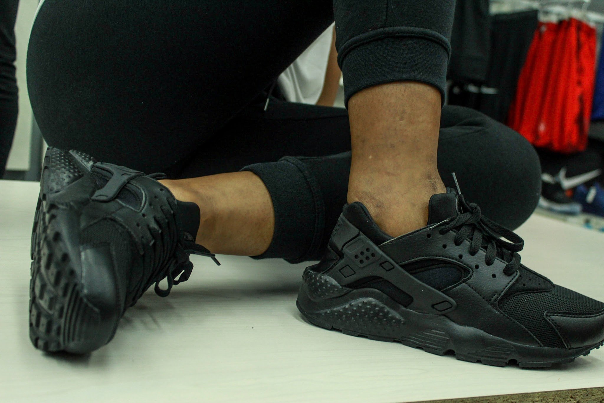 Black huaraches on feet online