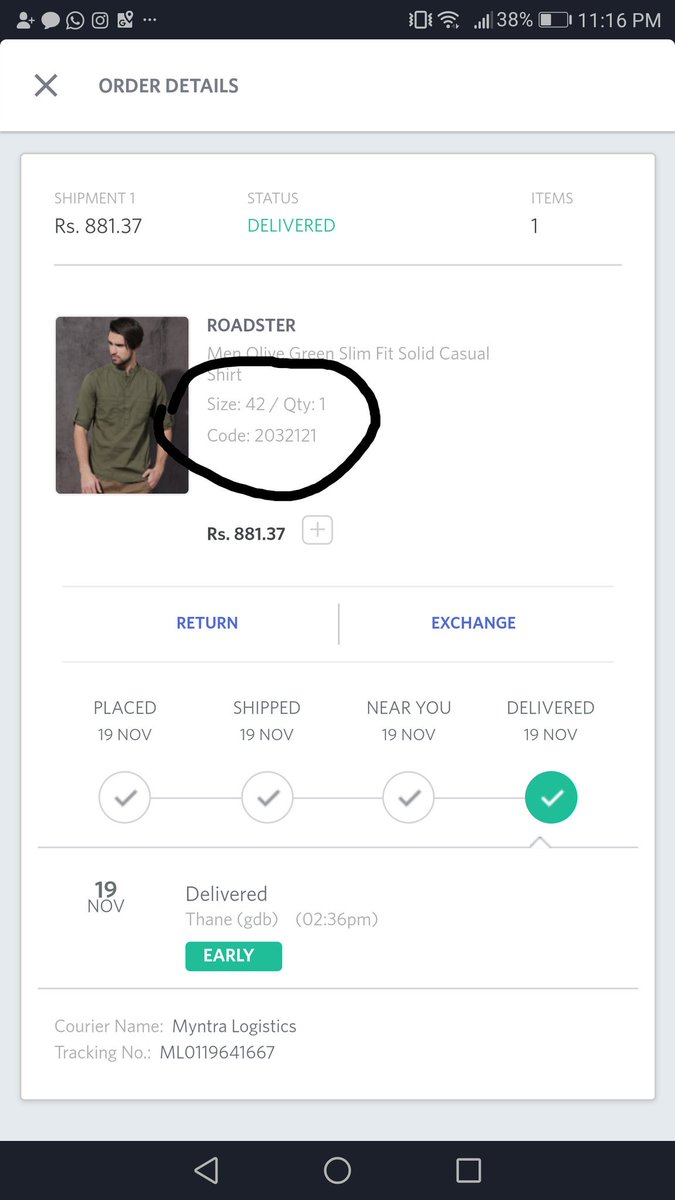 rahul_bangera's tweet photo. @myntra @MyntraSupport i have ordered a shirt of size 42 why did i recieve size 40 then this is really annoying 😡 https://t.co/aoW7tkOanR