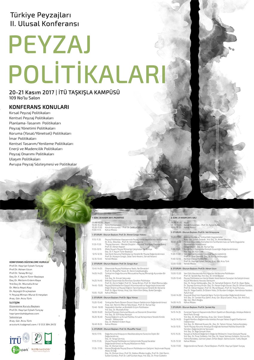 het_peyzaj's tweet photo. Türkiye Peyzajları II Ulusal Konferansı: Peyzaj Politikaları 20 Kasım, 2017'de başlıyor. Herkesi Taşkışla'da verimli tartışmalara bekliyoruz. https://t.co/M6nYe8CmIZ