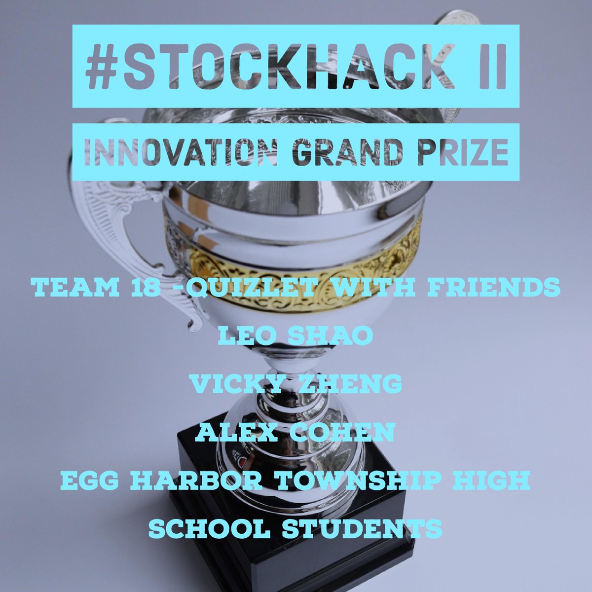stockhackNJ's tweet photo. Our #Stockhack ll Grand Prize Winning Teams have earned the respect and congratulations of our entire Judging team and our participants. @Stockton_edu https://t.co/QEAvumNvy1