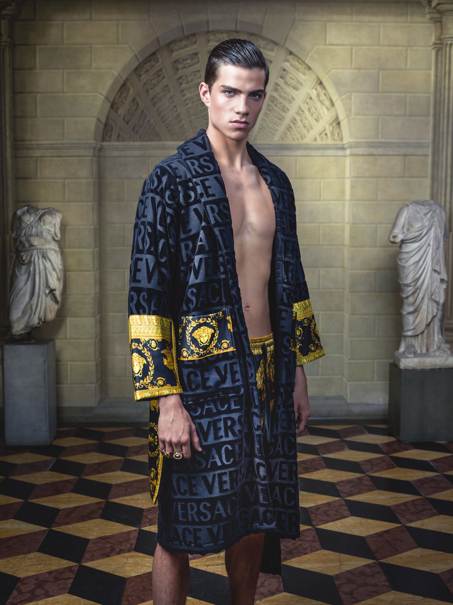 Versace mens cheap silk robe