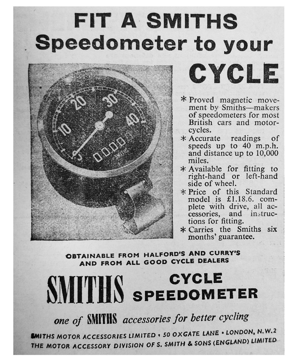 love_of_cycling's tweet image. Smiths Cycle Speedometer advertisement, 1956. #smithsspeedo #smithsspeedometer  #bicyclespeedometer #bicycleaccessory #vintagecycling #vintagebicycle #eroica #componentdesign #retrocycling #retrobicycle #cyclepassion