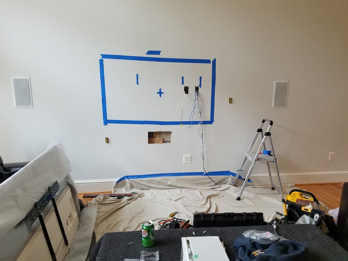 HiTechUpgrades's tweet photo. People always ask why it takes so much time to wall mount a TV, doing it right takes time. Use a ProAV installer in the 21146 area of Maryland https://t.co/Ud7GRm6POF